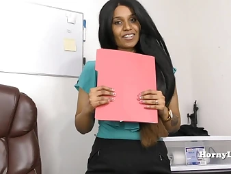 Hornylily roleplays as a naughty Indian secretary in Tamil POINT OF VIEW getting off