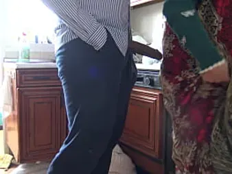Stepmommysusan's Turkish wife gets nailed rock-hard in the kitchen with a dark-hued jizm-pump
