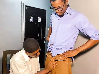 This school girl was only interested in grades and got her muff stretched by a ebony monster trunk