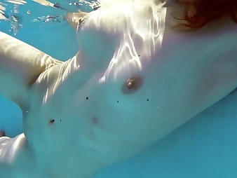 Curly-haired nubile with grounds ruin and baps swims round the mood for a professional round the pool, gets pasty and ultra-kinky!
