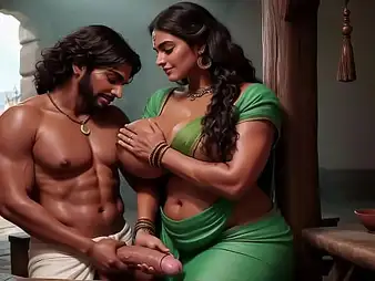 Watch this Indian Desi Aunty get wild with her massive Indian curves - Ai Generated