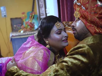 Desi Aunty Sucharita gets her furry vag plowed by her strung up shush