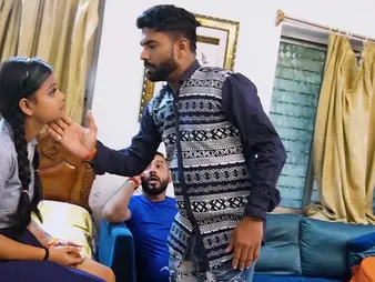 Stepbro & Aunty obtain their cock-squeezing slots rammed by Desi's thick Indian cooch