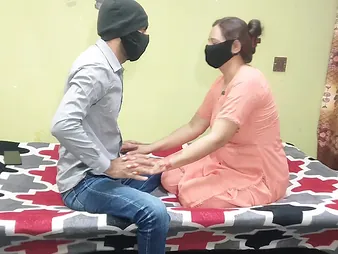 Desi Aunty & Bhabhi get their close-fisted pussies drilled lasting in moistness Indian threesome