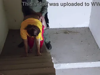Priya and Arsal have a clamminess college sex party on stairs