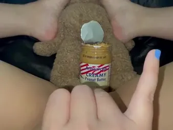 Arabian Snowwhite's moisture solo session with creamy colored pee to her pierced pussy